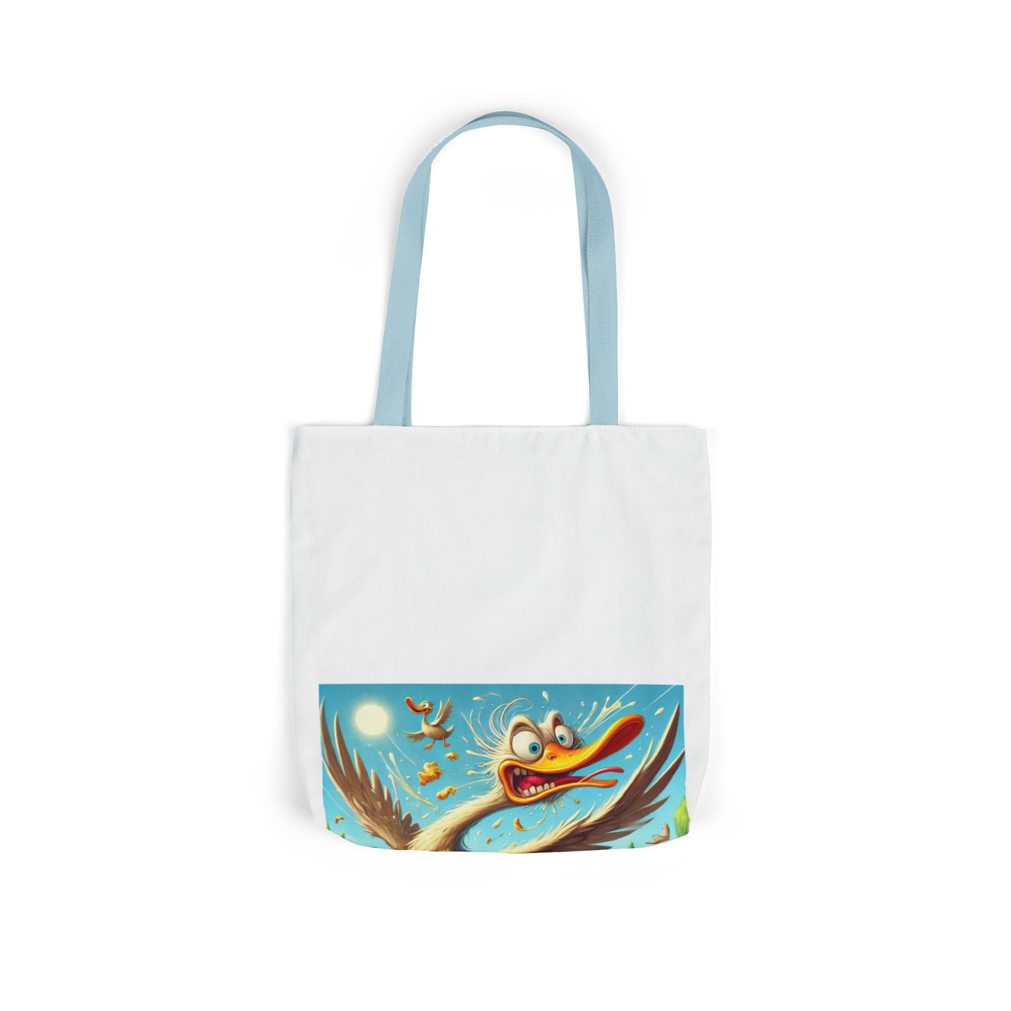 Chaotic Picnic Duck Funny Summer Canvas Tote Bag