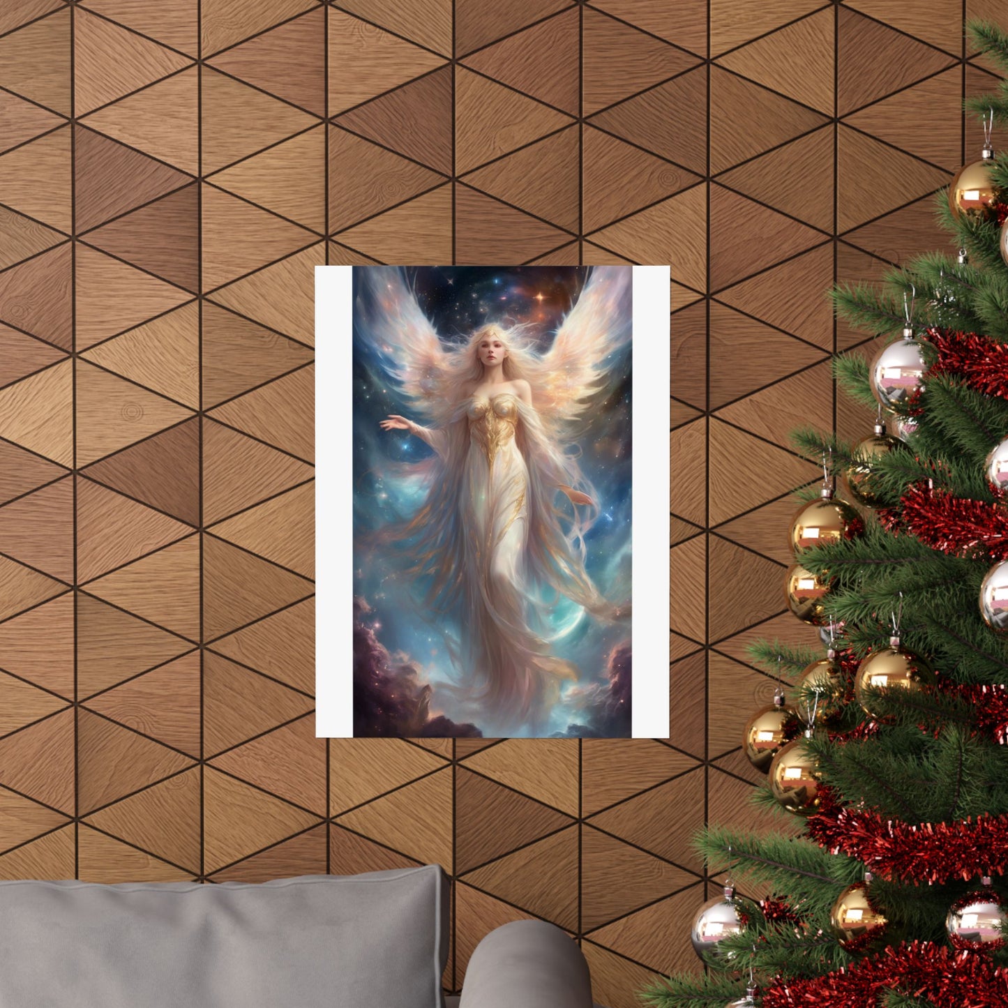Celestial Winged Heroine Fantasy Portrait Poster