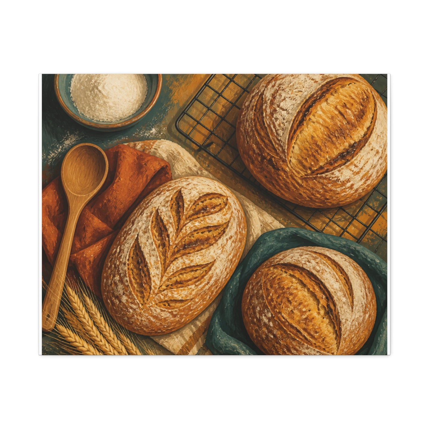 Artisan Bread Baking Still Life Canvas Art