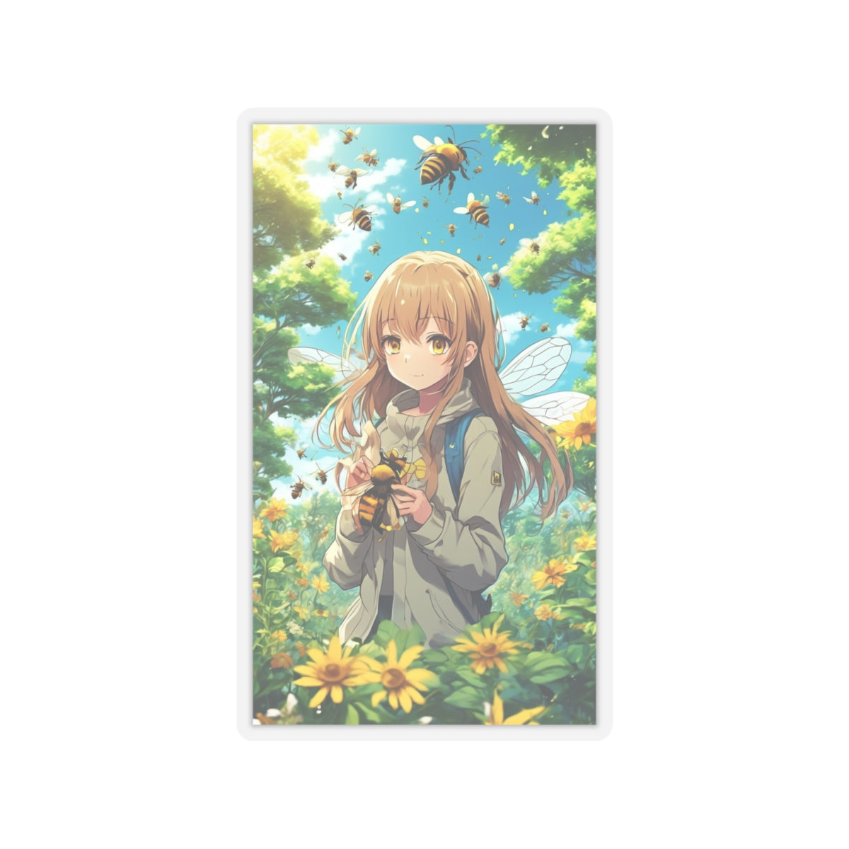 Bee Fairy Garden Anime Nature Art Sticker