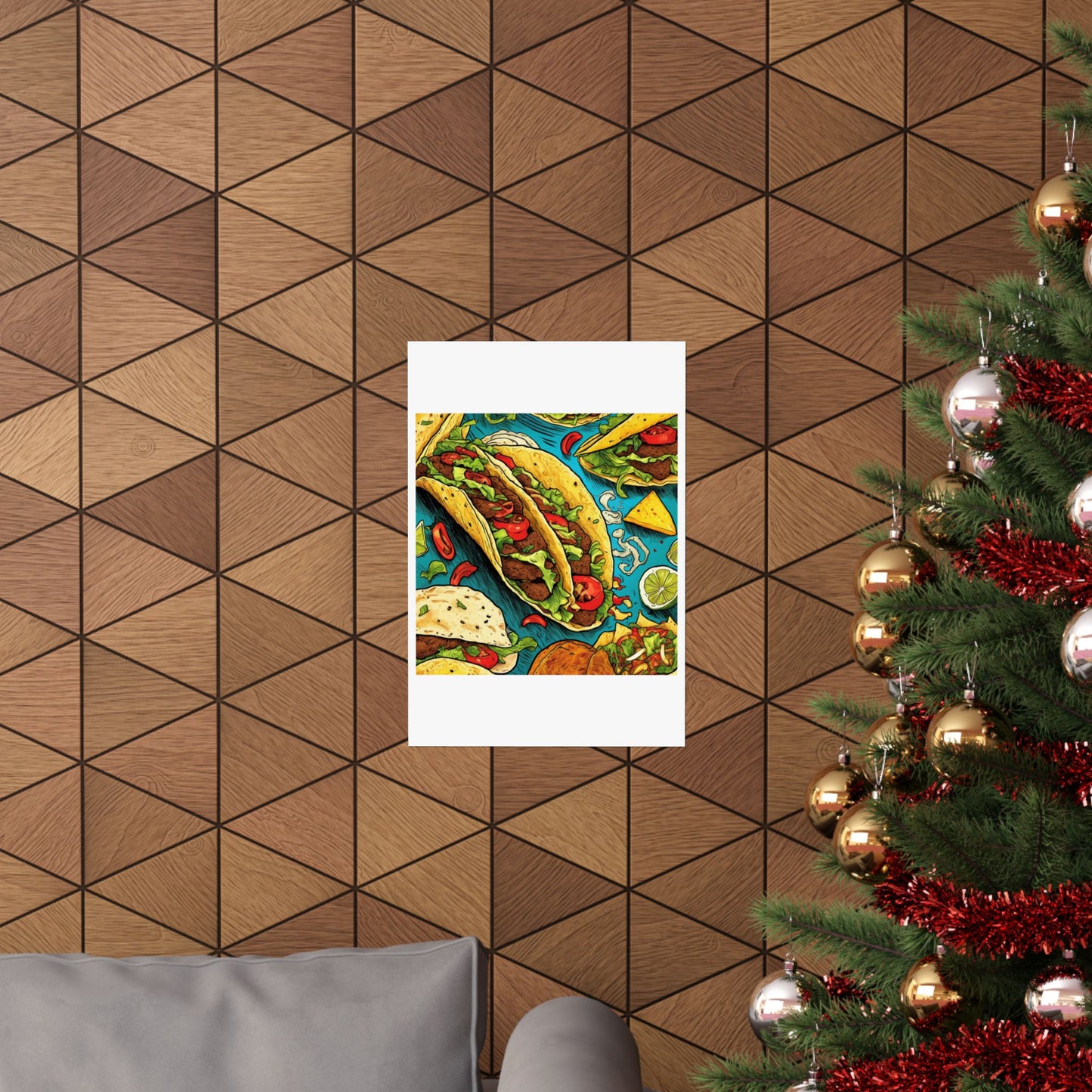 Taco Party Pattern Foodie Gift Art Poster