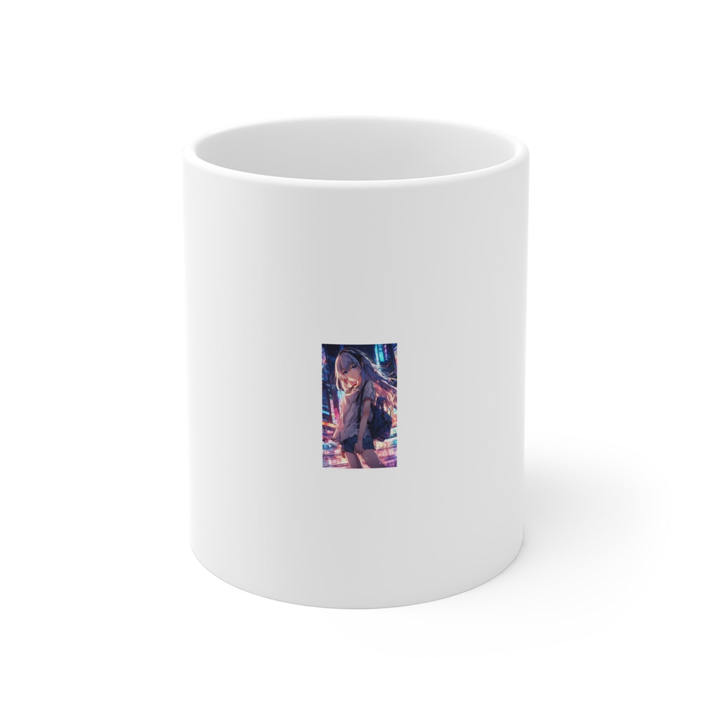 Anime City Night Heroine Portrait Coffee Mug