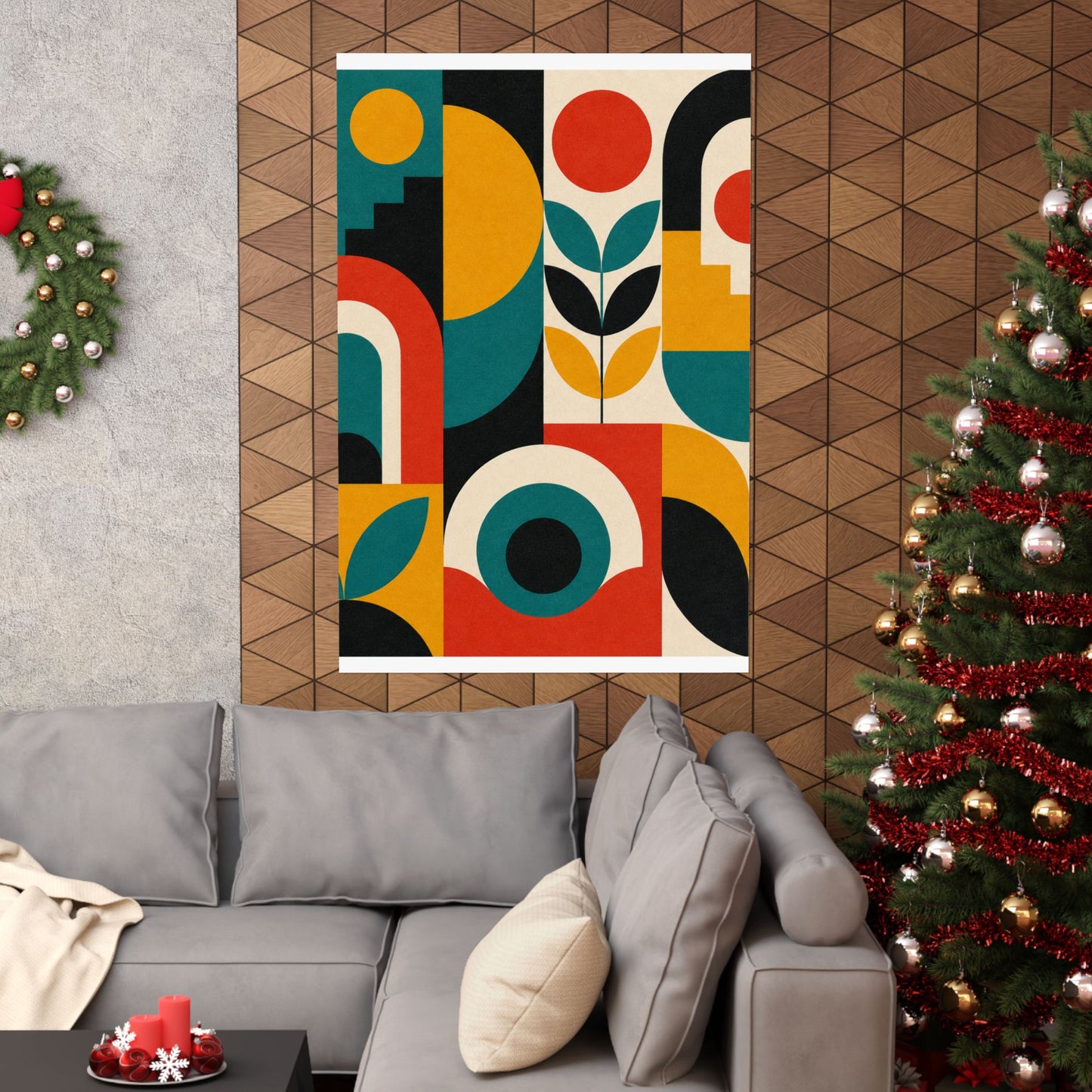 Mid Century Arches Botanical Geometric Abstract Poster