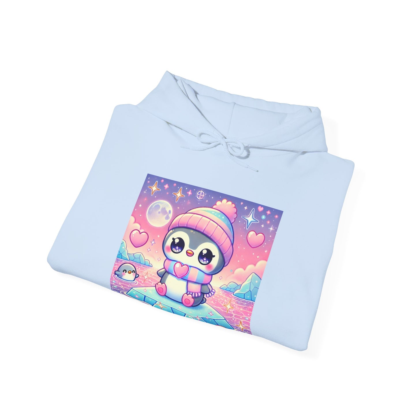 Cute Winter Penguin Ice Floe Kawaii Art Hoodie