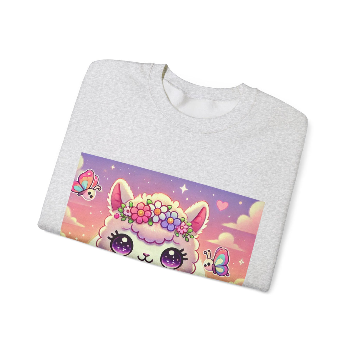 Pastel Floral Alpaca Garden Kawaii Sweatshirt