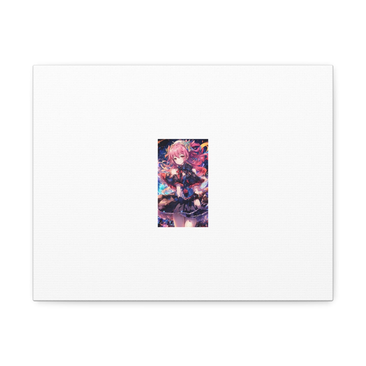 Pink Haired Fantasy Heroine Anime Portrait Canvas Wall Art