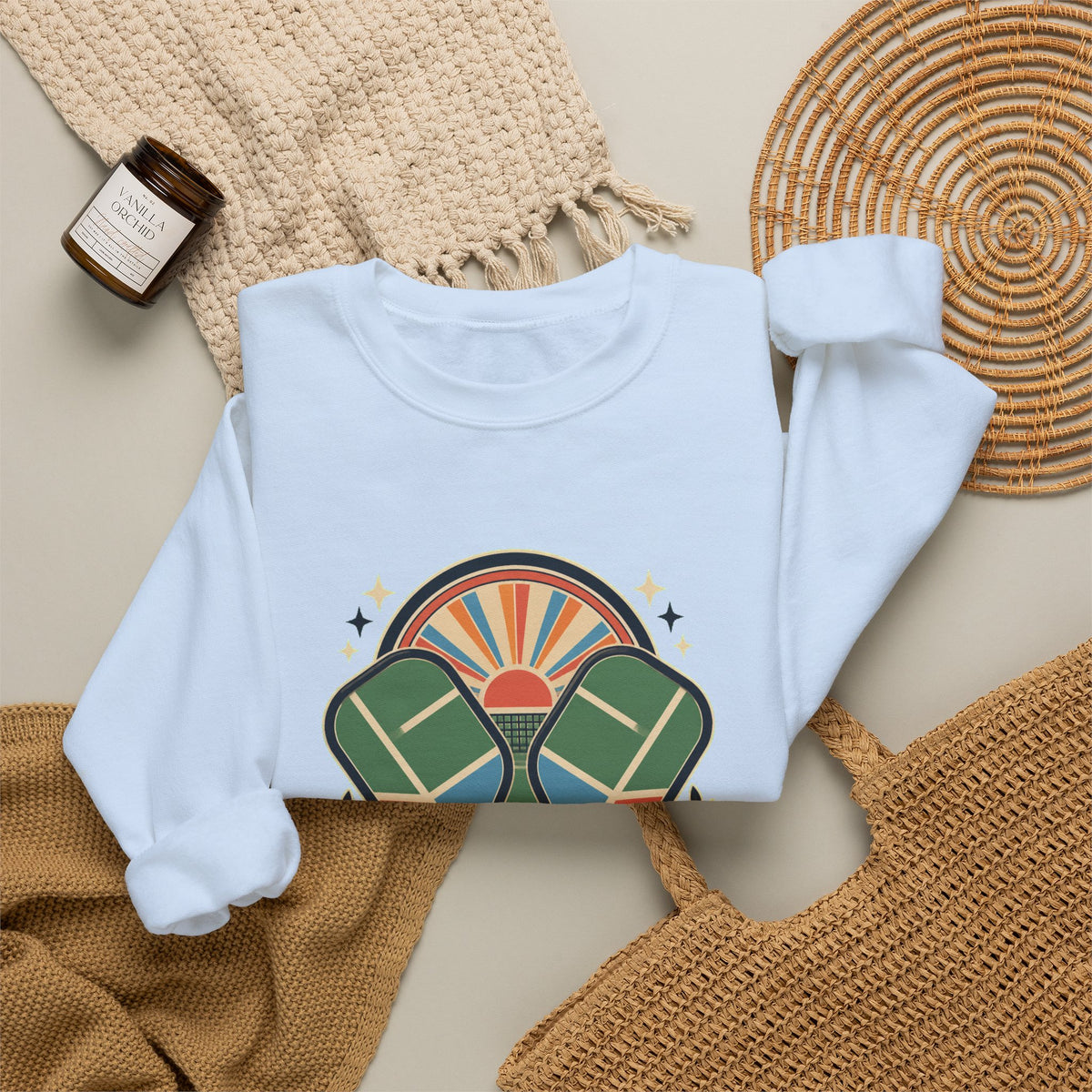 Retro Pickleball Court Club Sport Sweatshirt