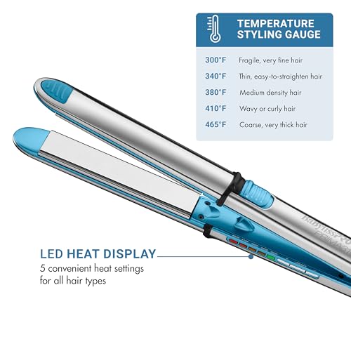 BaBylissPRO Nano Titanium Flat Iron Hair Straightener, 1" Prima Iconic Hair Straightener Iron & Curling Iron for Professional Salon Results and All Hair Types