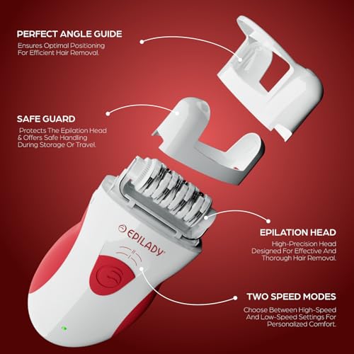Epilady Legend 4 | Cordless Epilators Hair Removal for Women, 2 Speed Bikini Trimmer, Electric Shaver for Women, Rechargeable Body Hair Remover