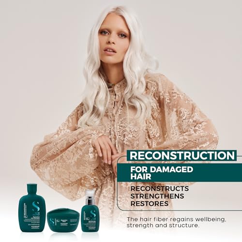 Alfaparf Milano Semi di Lino Reconstruction Reparative Mask - Color Safe Deep Conditioning Hair Mask - Damaged Hair Repair - For Medium to Thick Hair - Vegan Formula (17.2 oz)