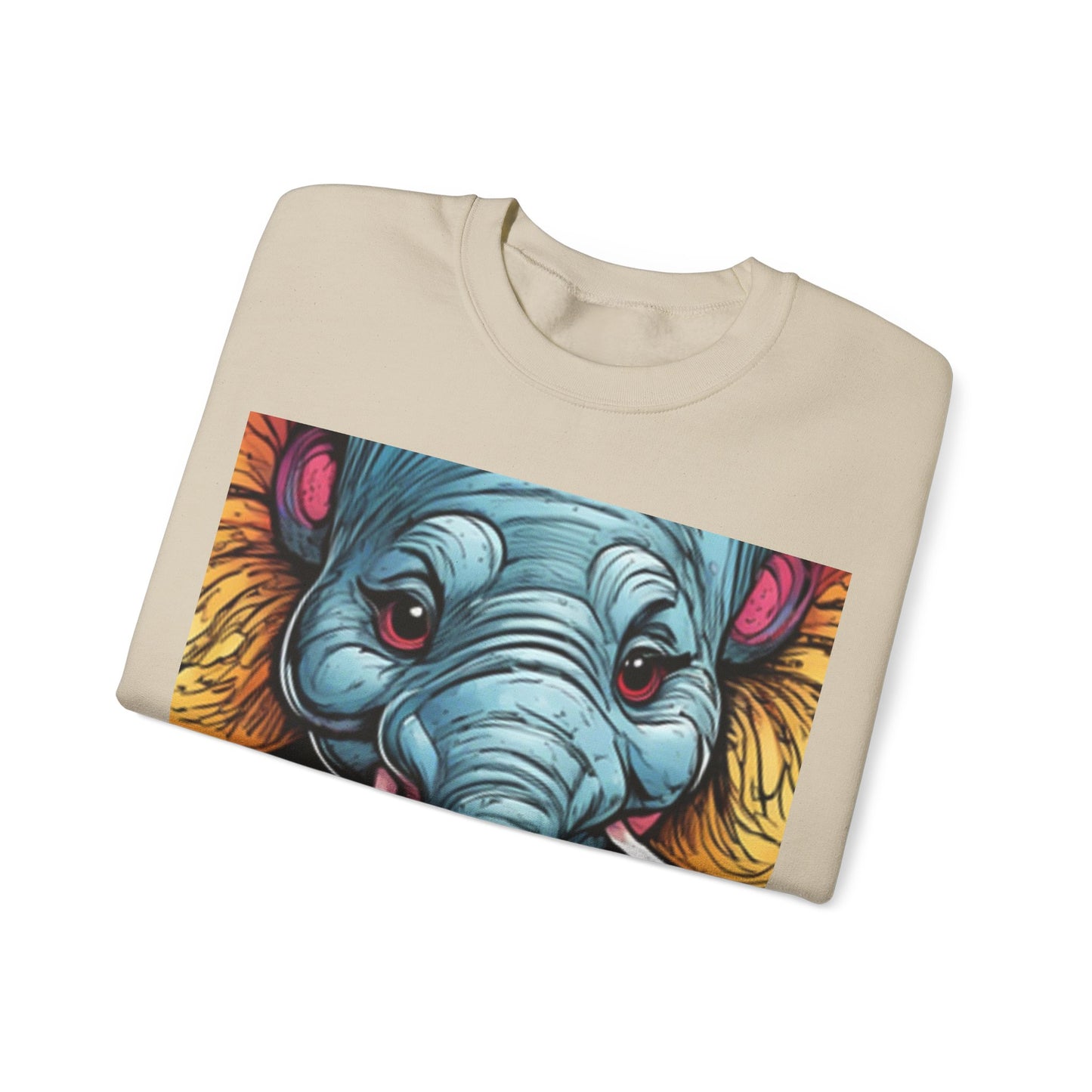 Colorful Elephant Garden Parade Cute Wildlife Art Sweatshirt