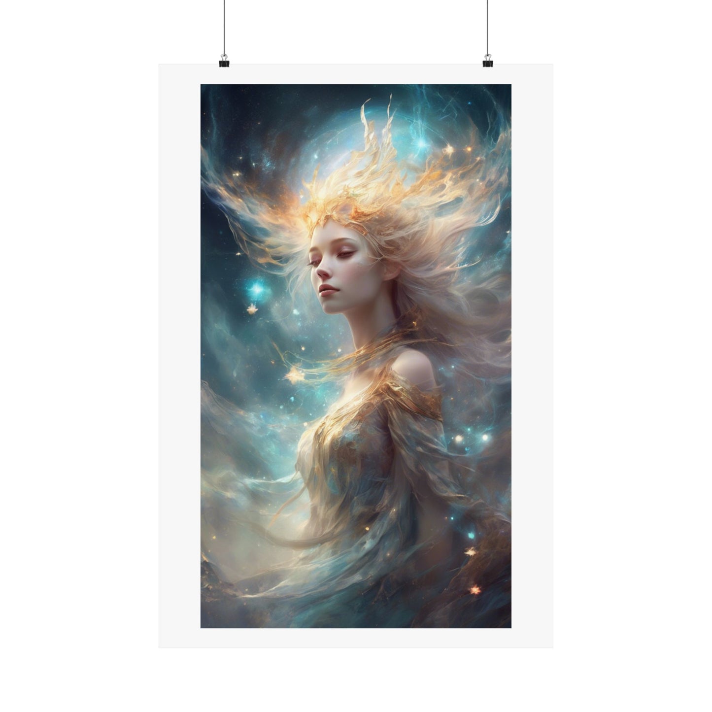 Solar Celestial Spirit Fantasy Portrait Poster