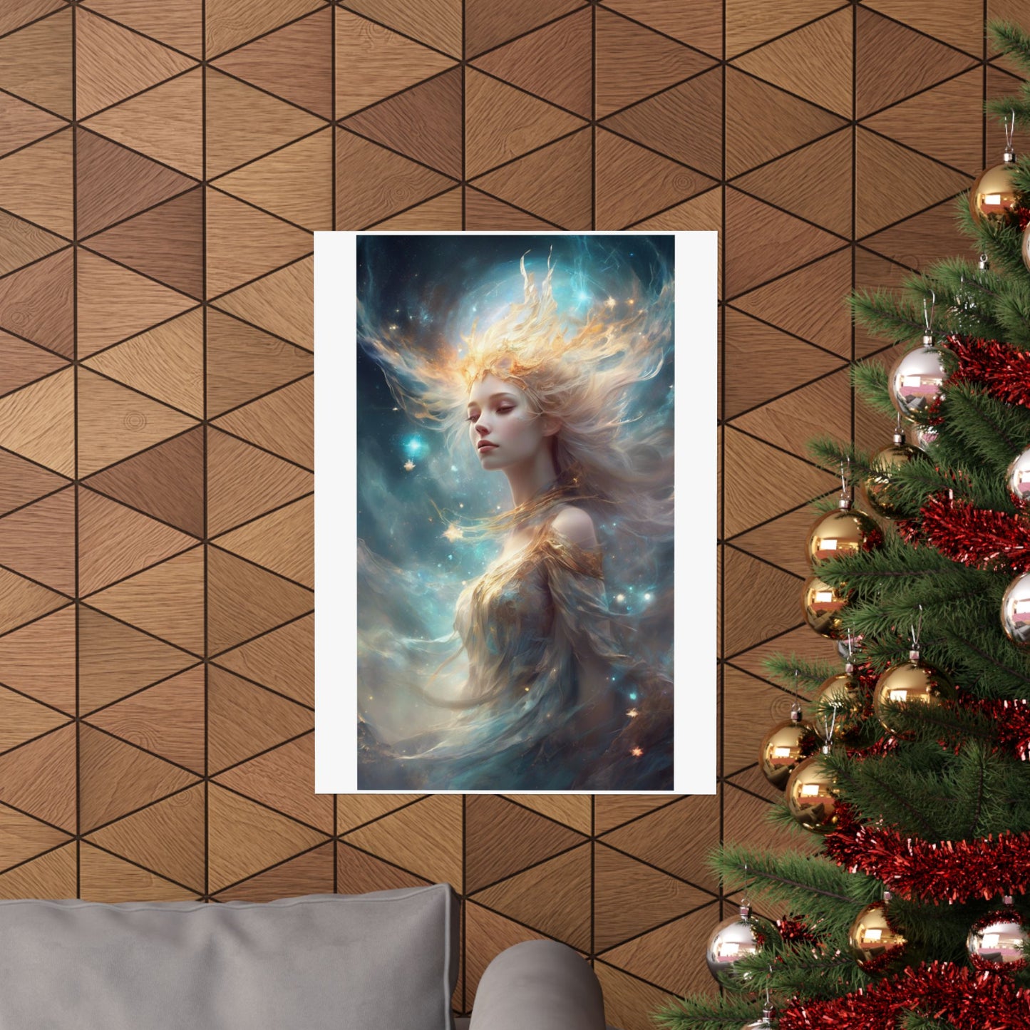 Solar Celestial Spirit Fantasy Portrait Poster