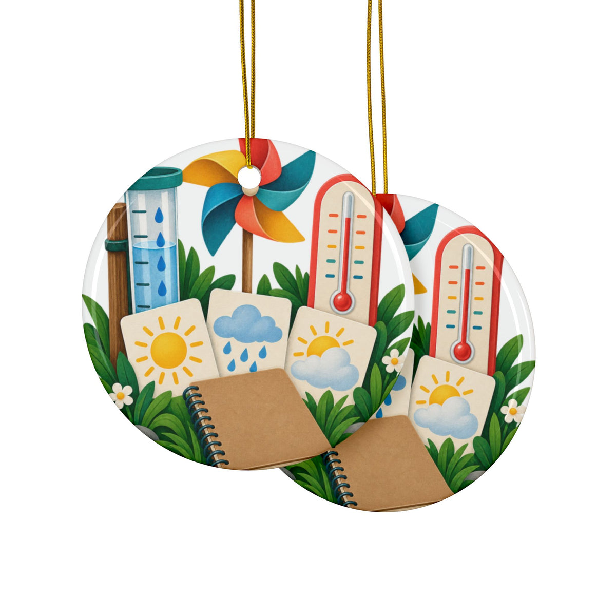 Colorful Backyard Weather Watching Kit Round Ornament