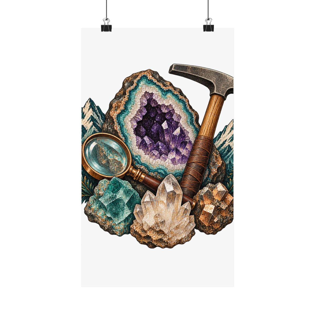 Vintage Geode and Rockhounding Field Kit Poster