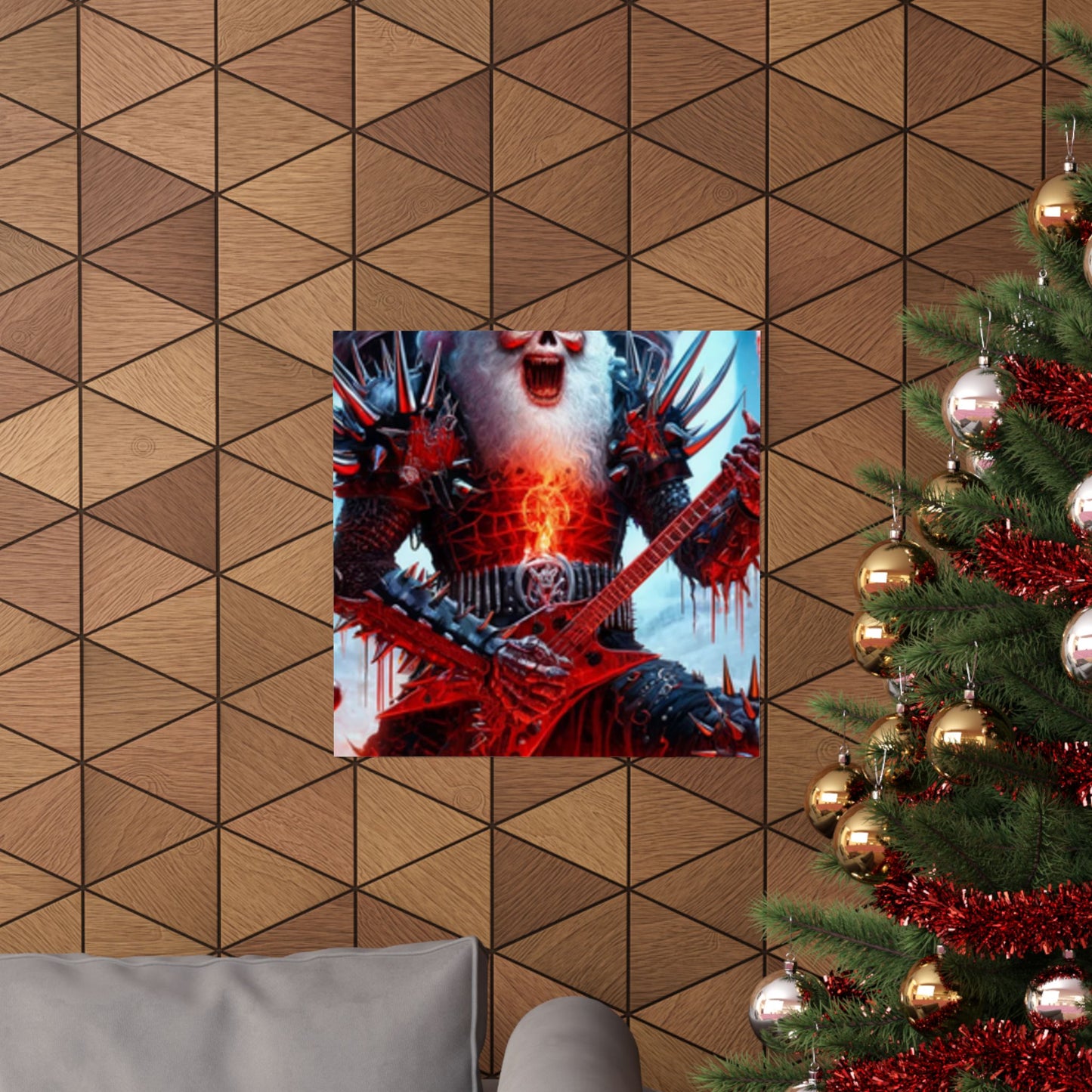 Heavy Metal Santa Holiday Concert Music Room Poster