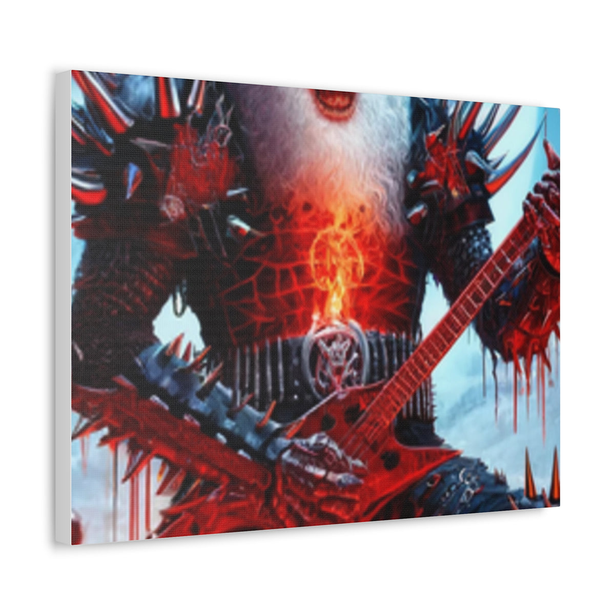 Heavy Metal Santa Holiday Concert Dark Holiday Canvas Art