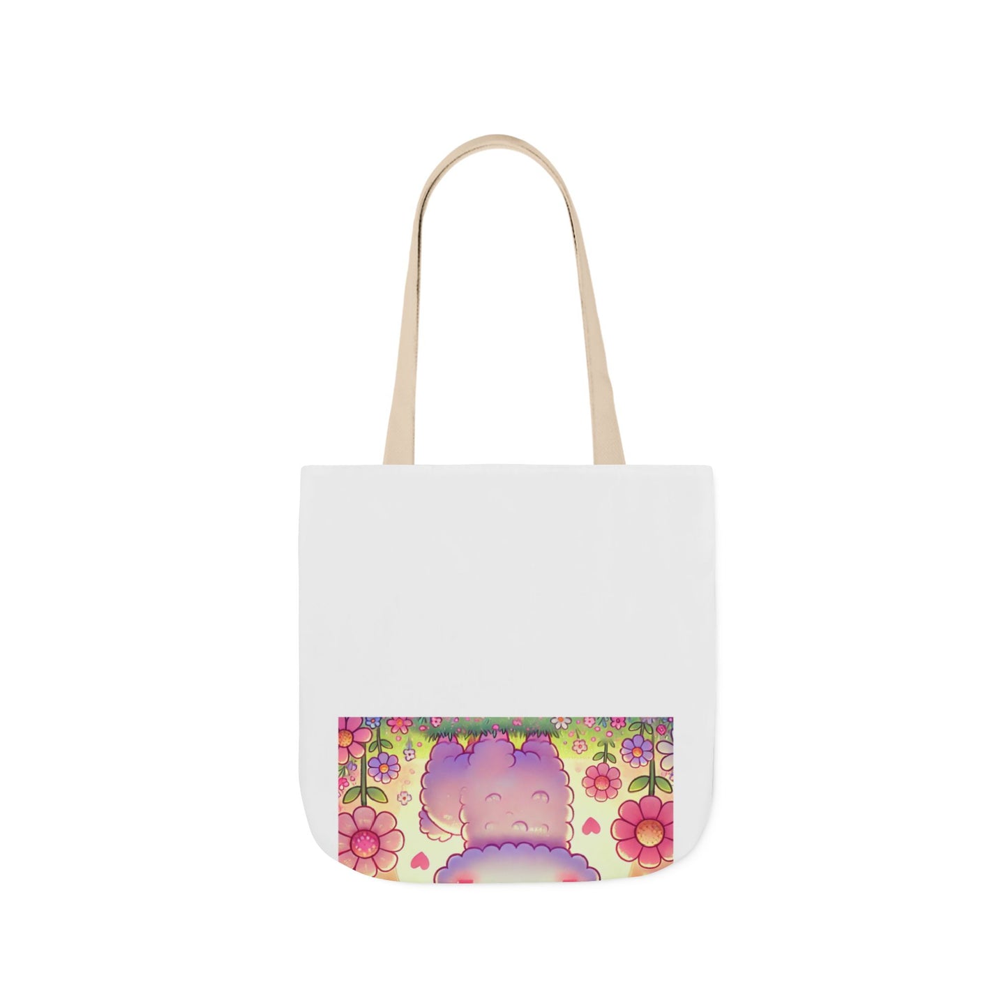 Pastel Floral Alpaca Garden Kawaii Canvas Tote Bag