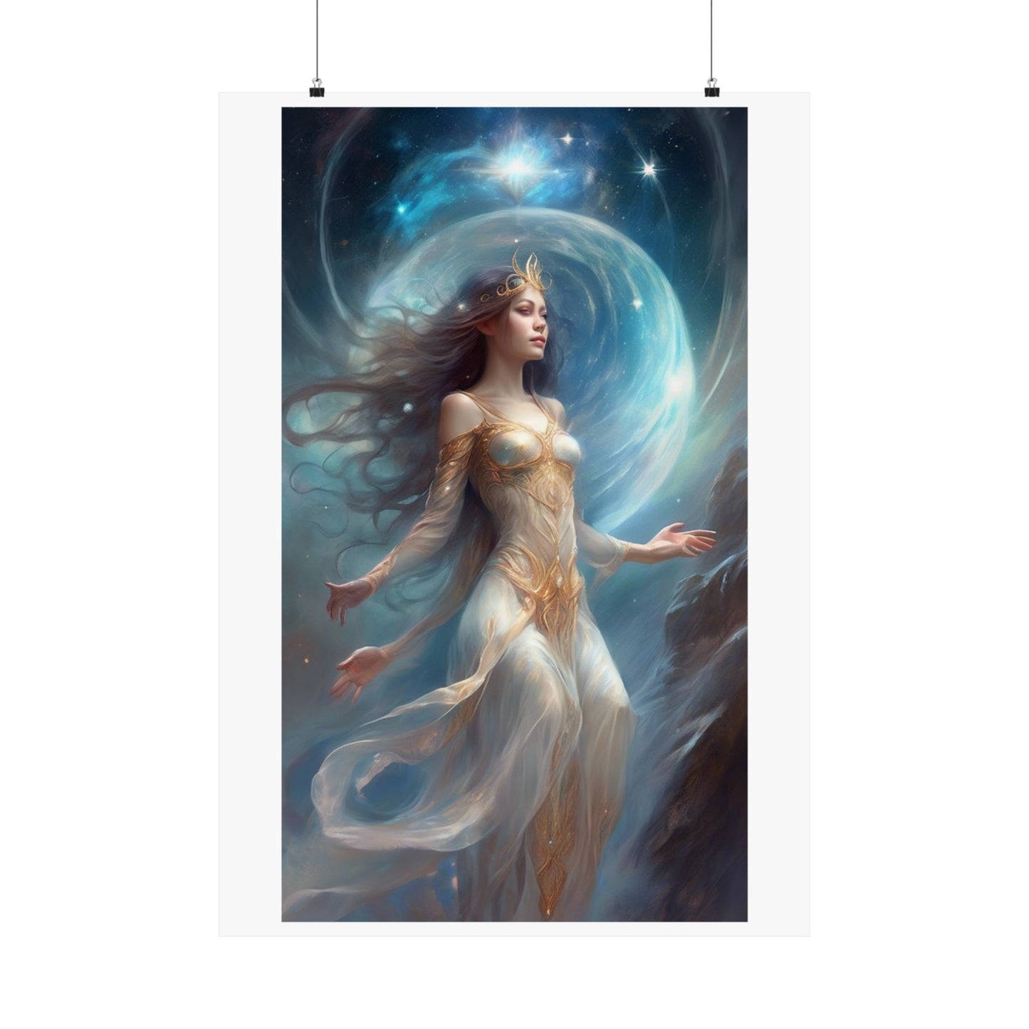 Lunar Celestial Queen Fantasy Portrait Poster