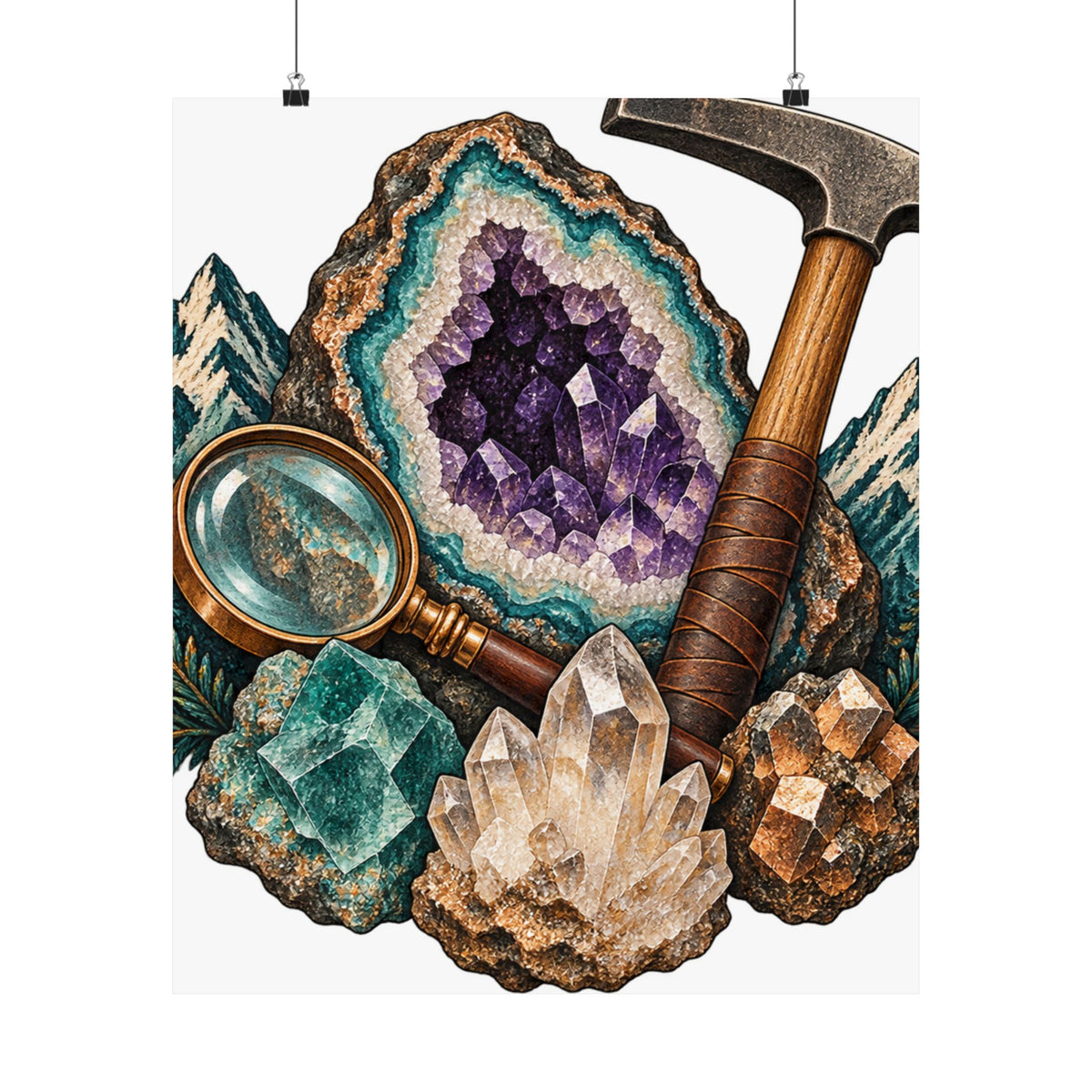 Vintage Geode and Rockhounding Field Kit Poster