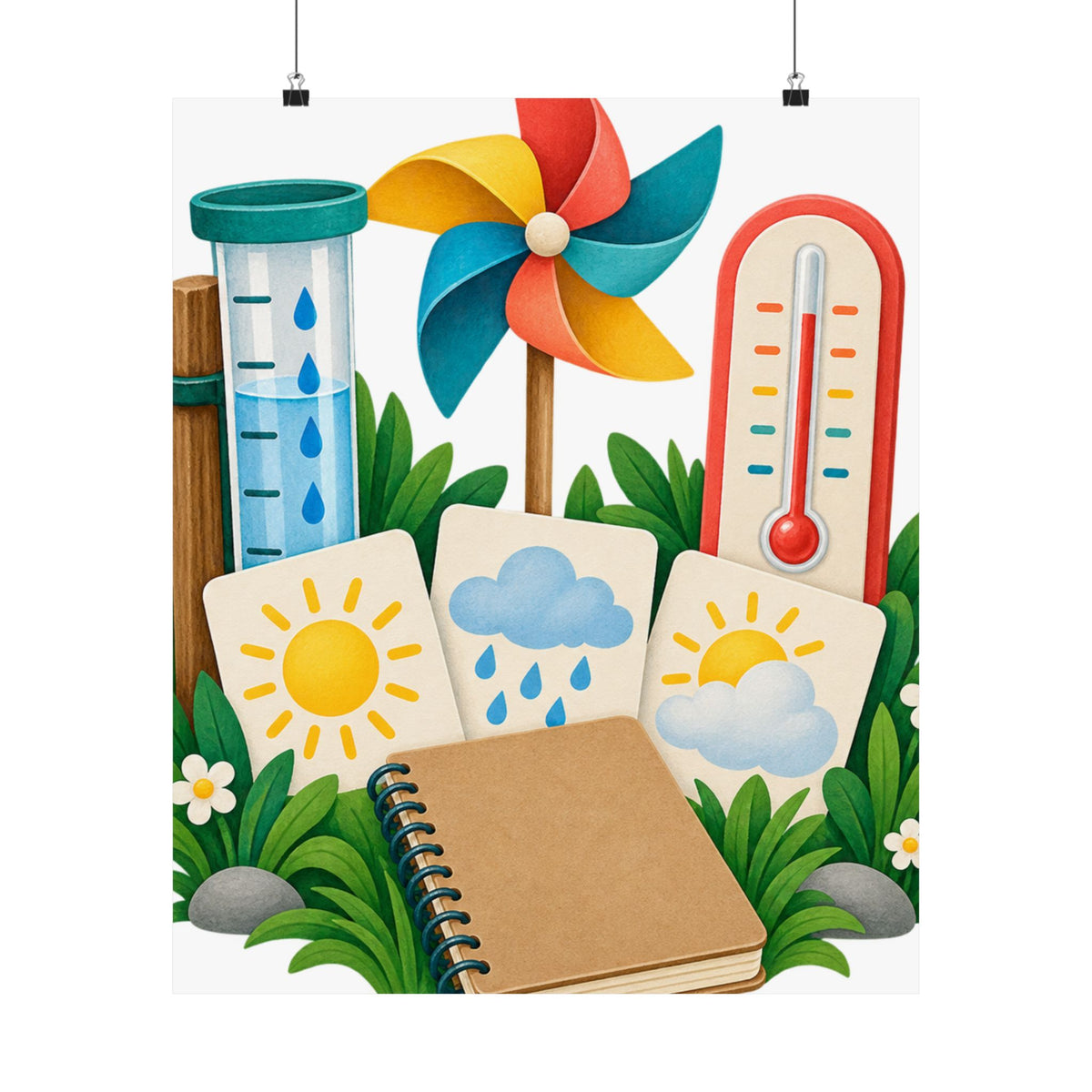 Colorful Backyard Weather Watching Kit Poster
