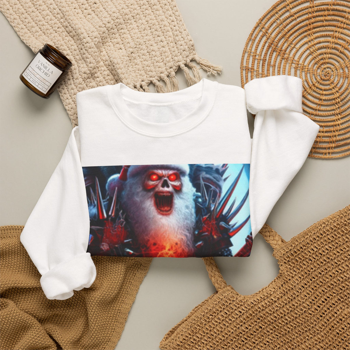 Heavy Metal Santa Holiday Concert Dark Sweatshirt