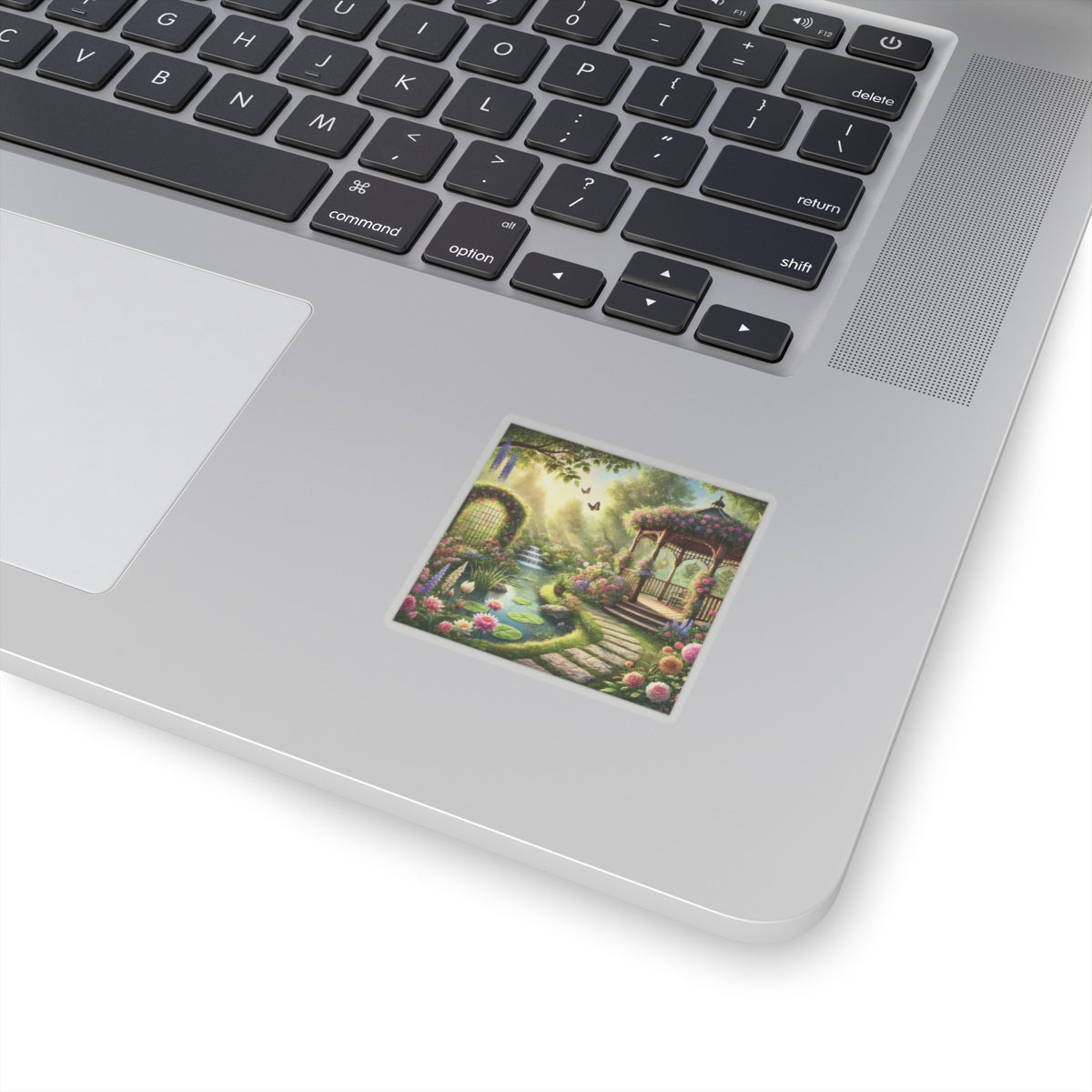 Sunlit Rose Gazebo Cottage Garden Sticker