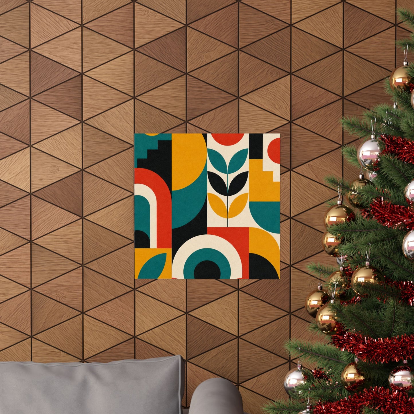 Mid Century Arches Botanical Geometric Abstract Poster