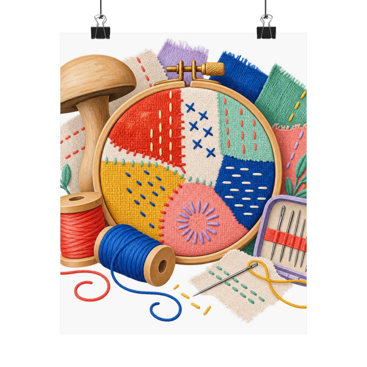 Colorful Visible Mending Workshop Poster