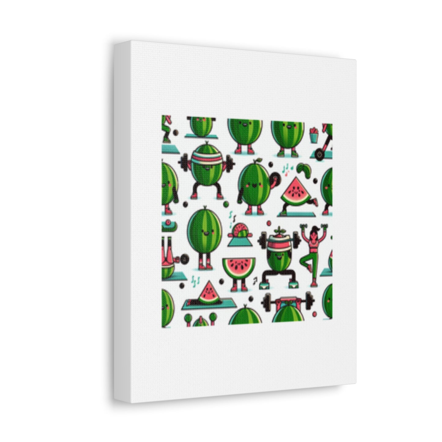 Watermelon Workout Club Cute Food Fitness Canvas Wall Art