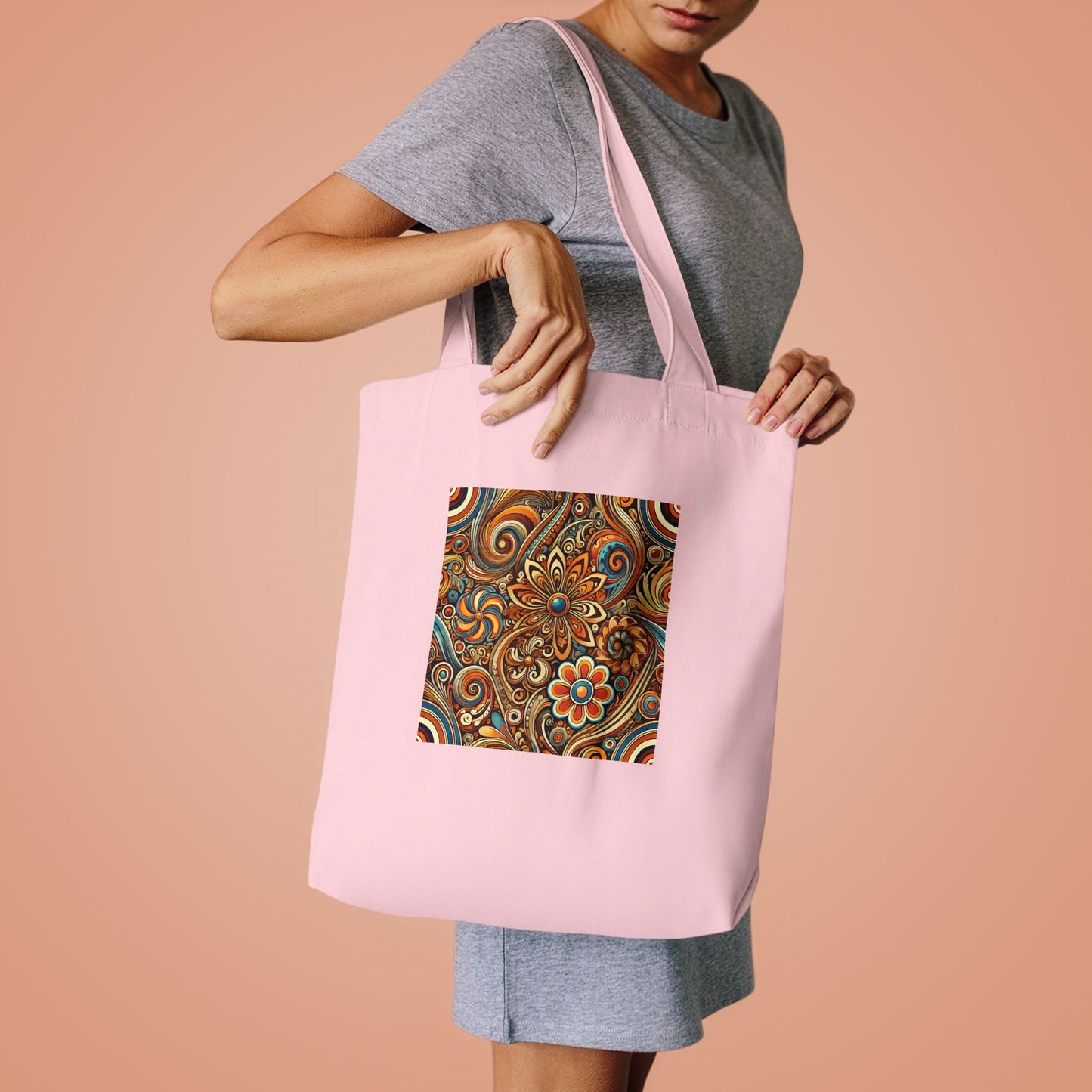 Ornate Abstract Floral Paisley Pattern Tote Bag