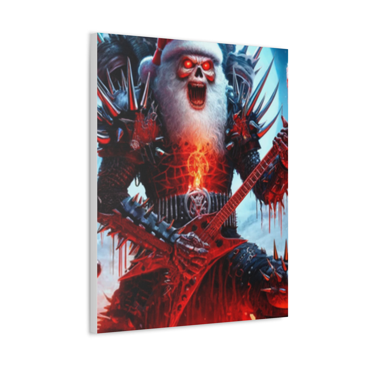 Heavy Metal Santa Holiday Concert Dark Holiday Canvas Art