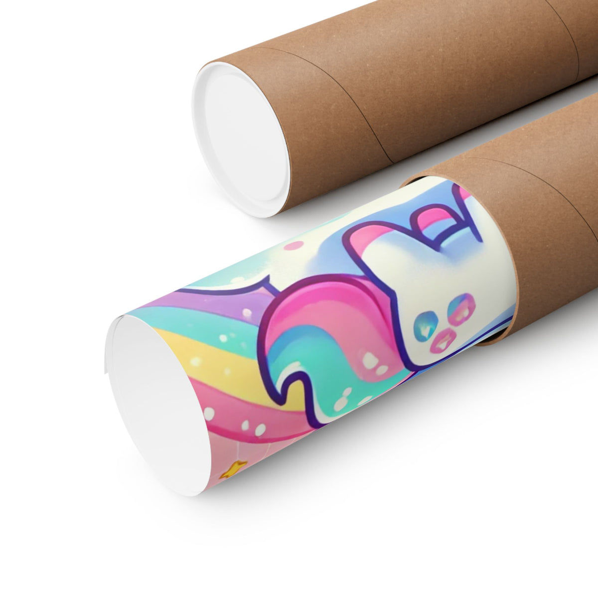 Pastel Rainbow Unicorn Cloud Kawaii Wall Art Poster