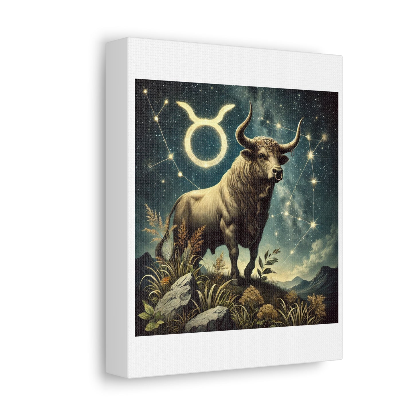 Taurus Bull Constellation Celestial Canvas Wall Art