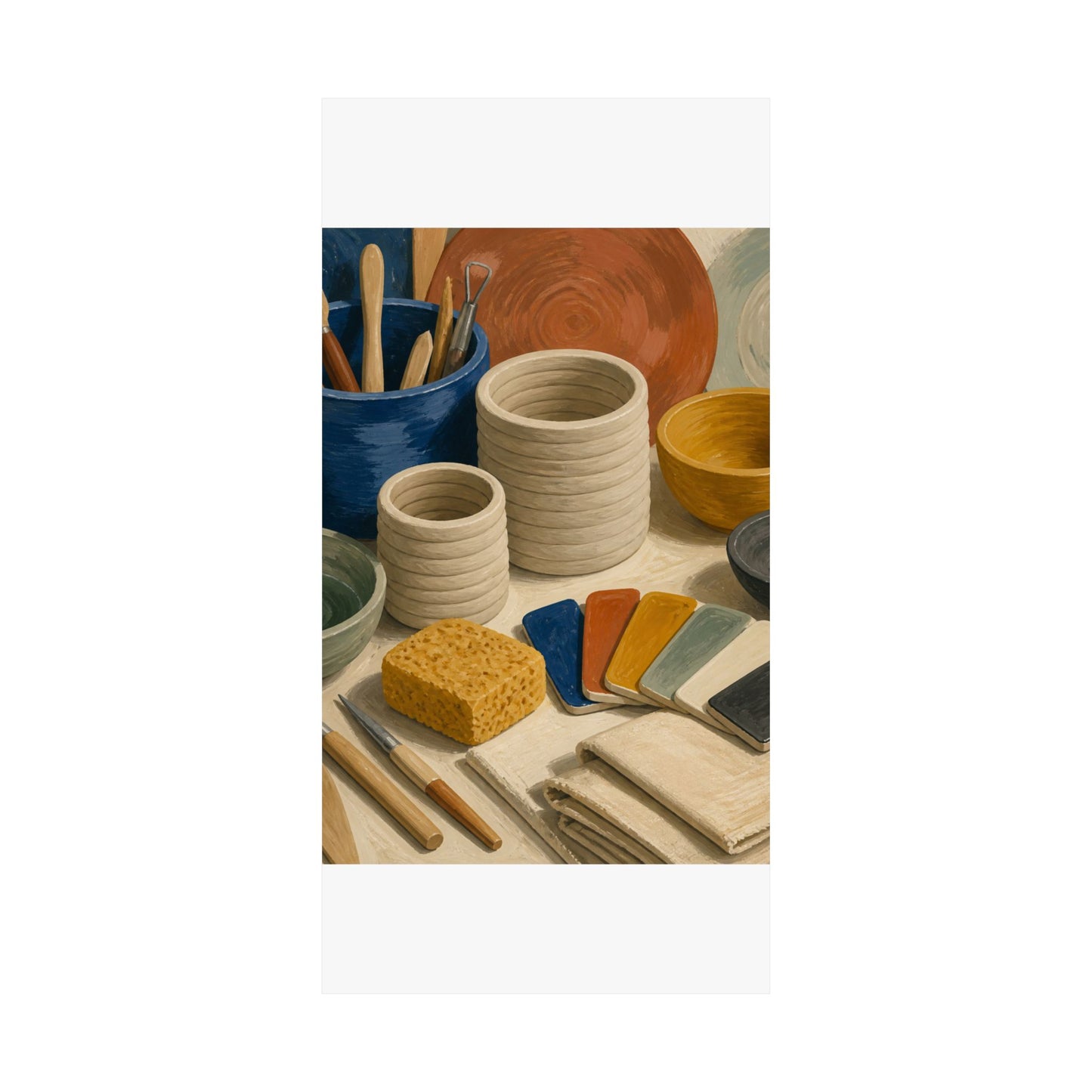 Handbuilt Ceramics Studio Art Poster