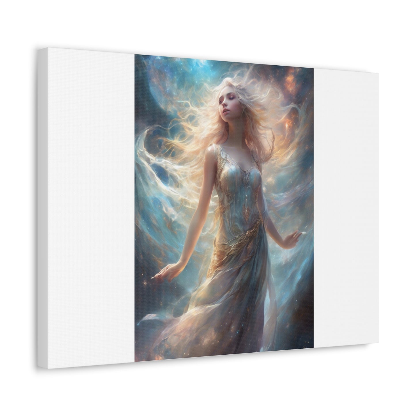 Moonlit Celestial Maiden Fantasy Portrait Canvas