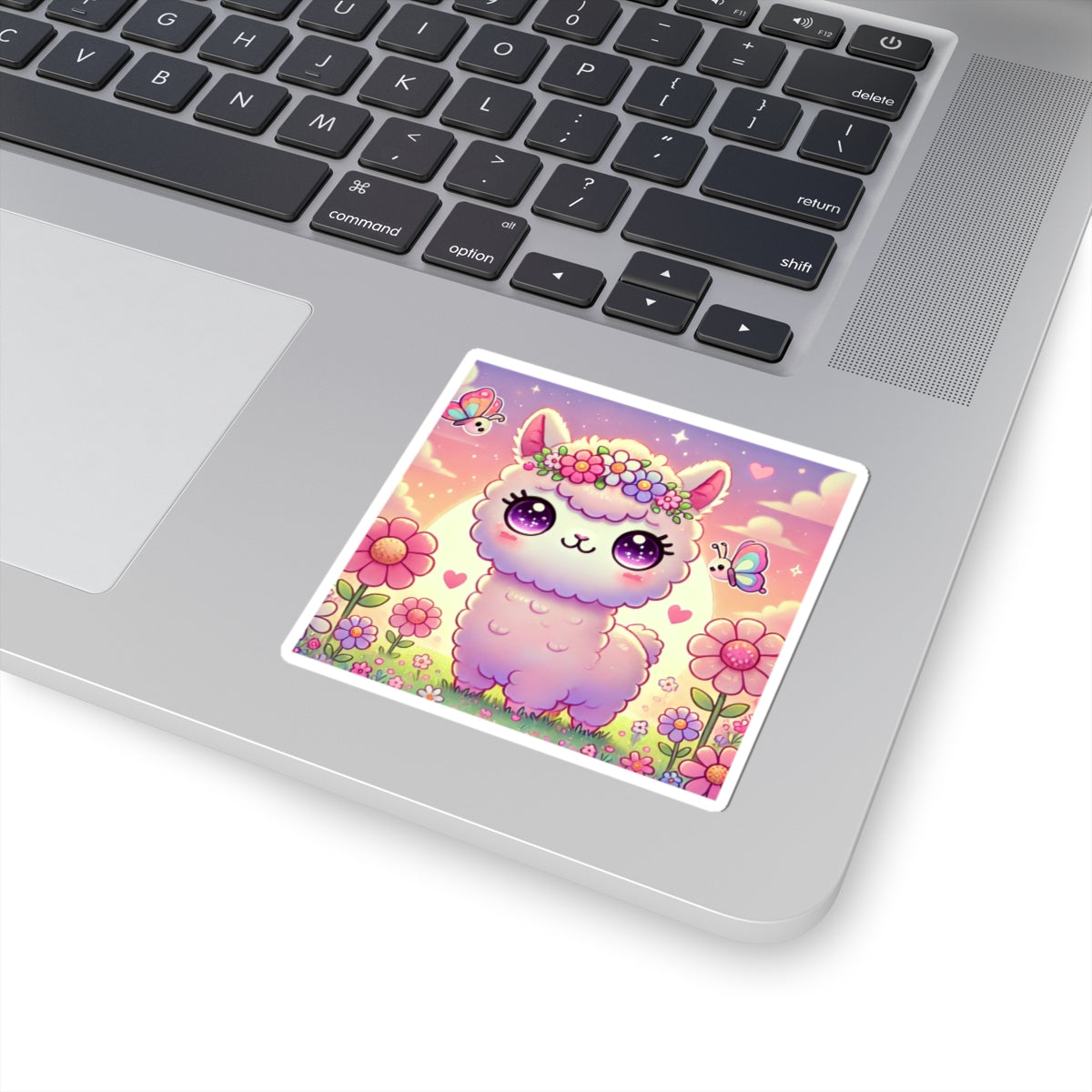 Pastel Floral Alpaca Garden Kawaii Sticker