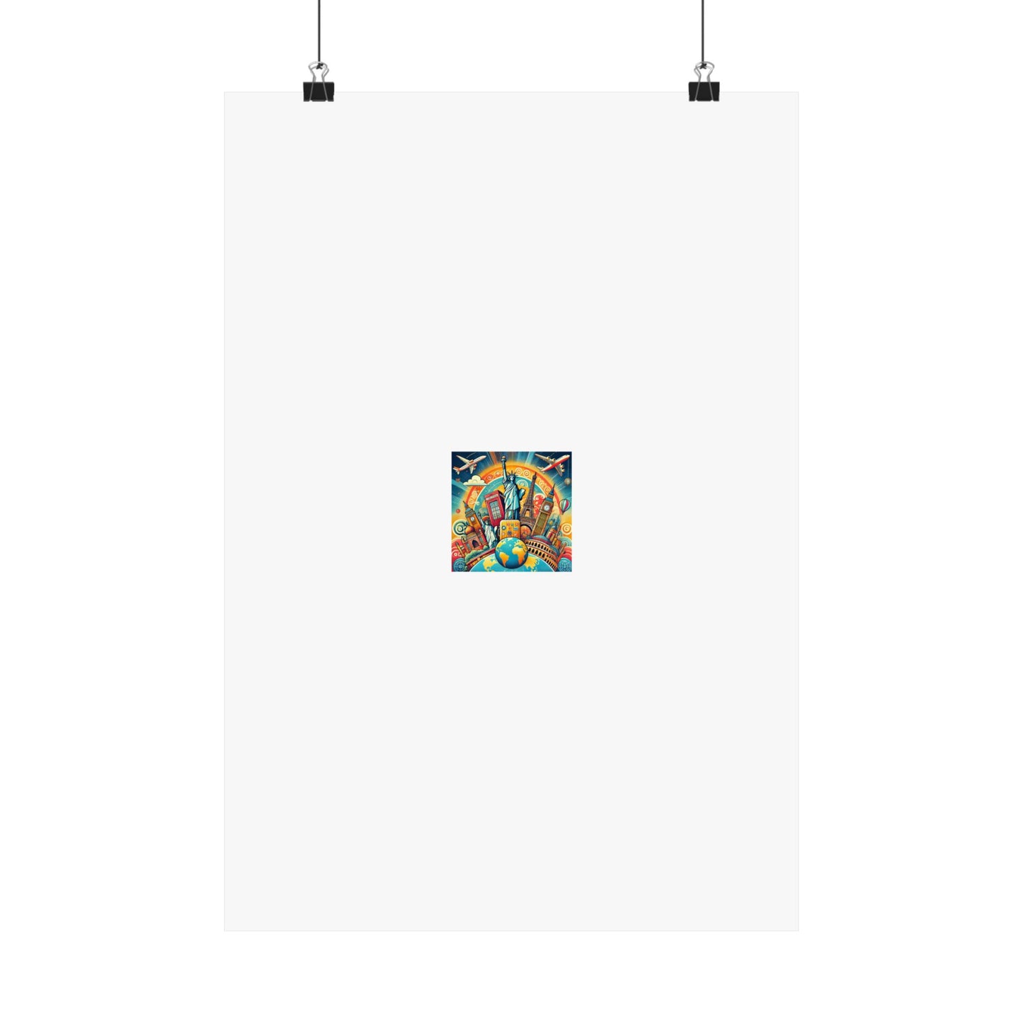 Global Landmark Adventure Collage Colorful Travel Poster