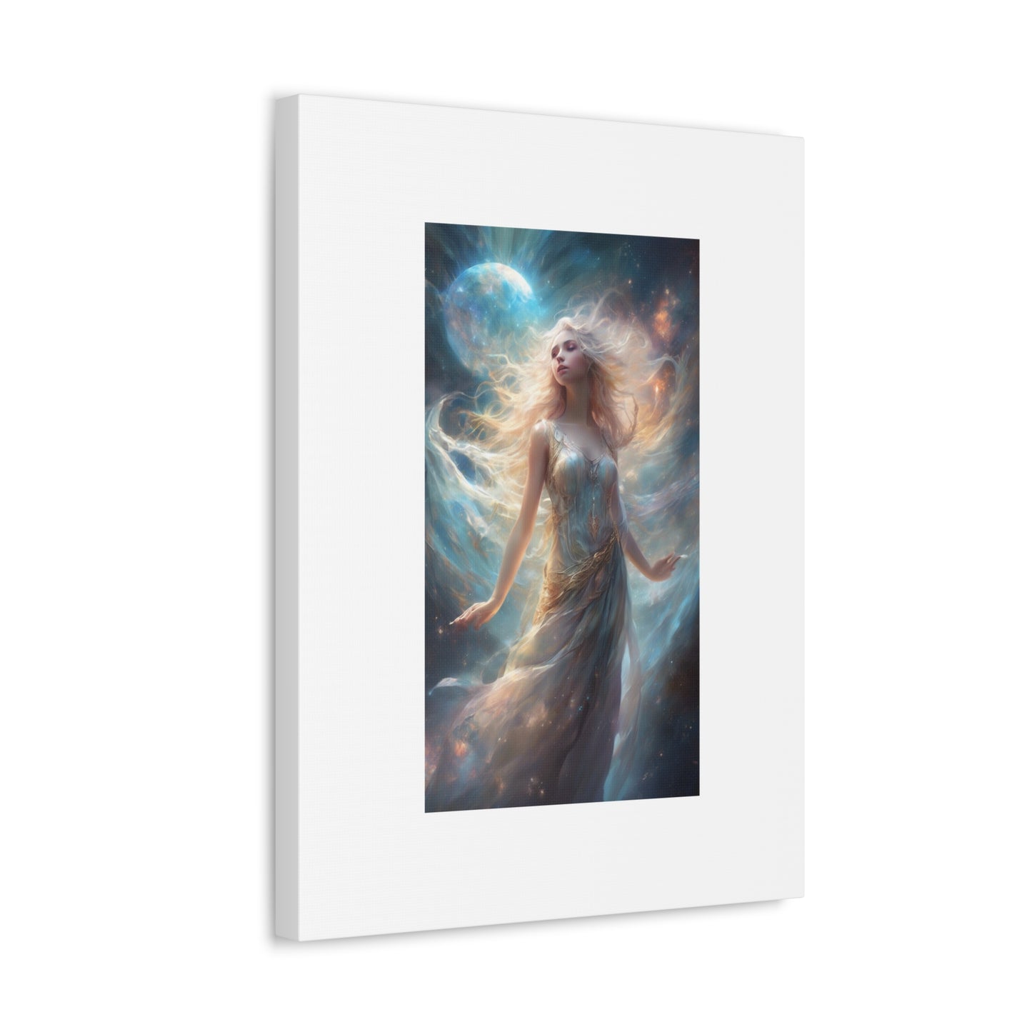 Moonlit Celestial Maiden Fantasy Portrait Canvas