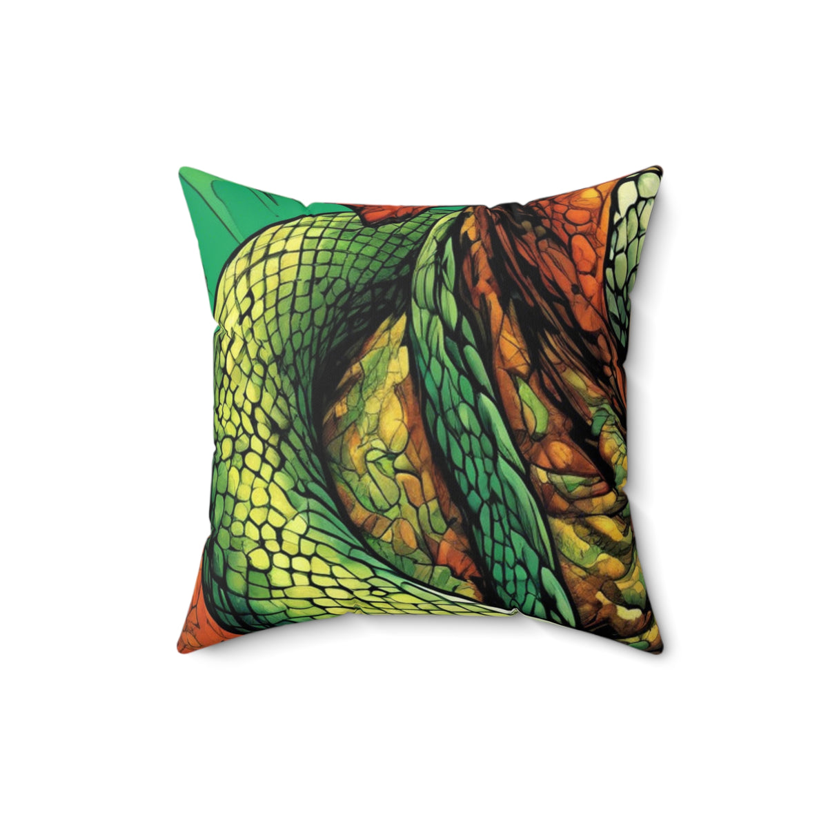 Serpent Guardian Dog Bold Fantasy Decorative Pillow