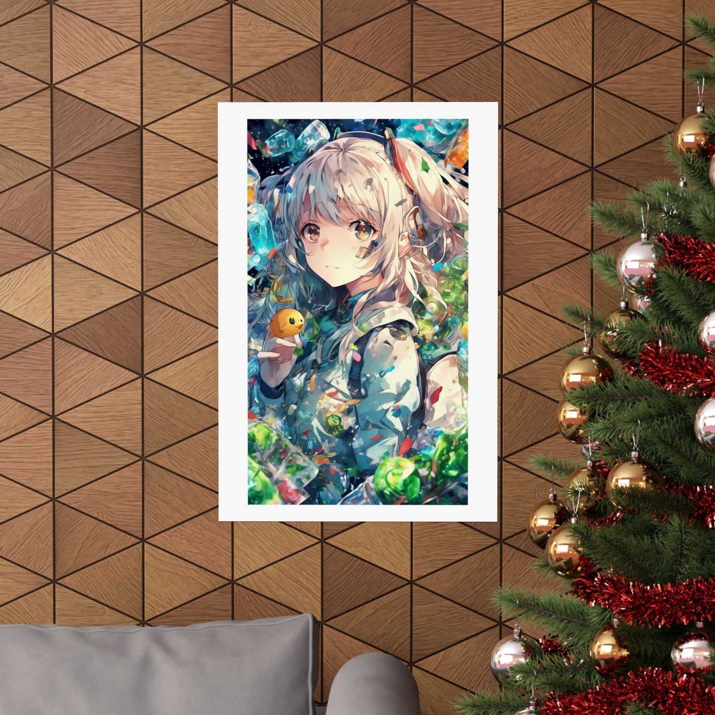 Crystal Bottle Anime Portrait Colorful Wall Poster