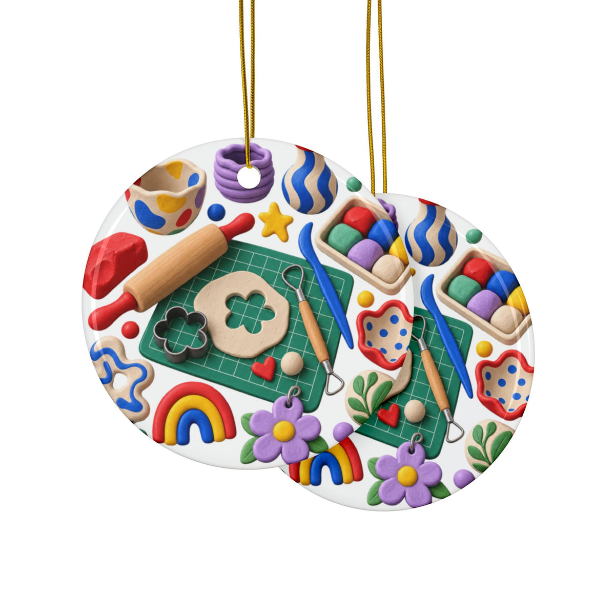 Miniature Clay Sculpting Workshop Round Ornament