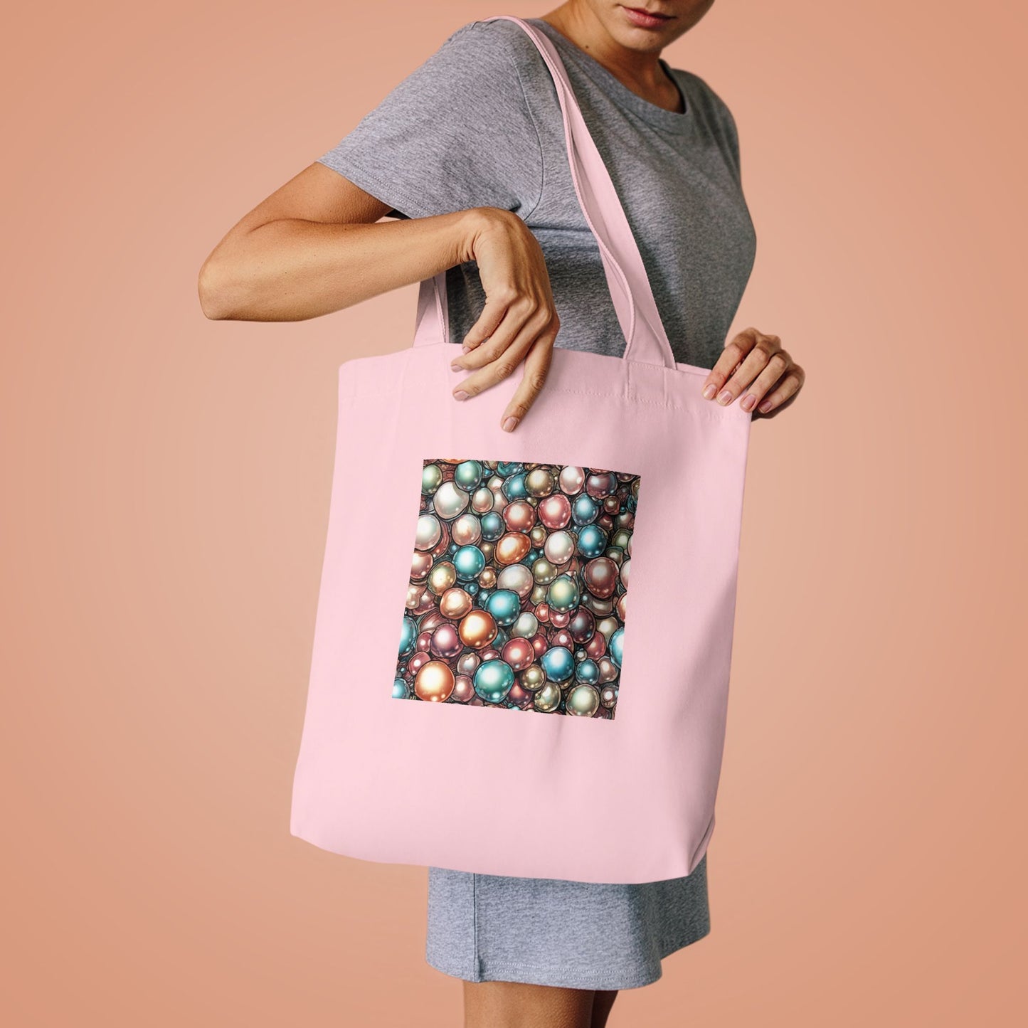 Rainbow Pearl Marble Abstract Gift Art Tote Bag