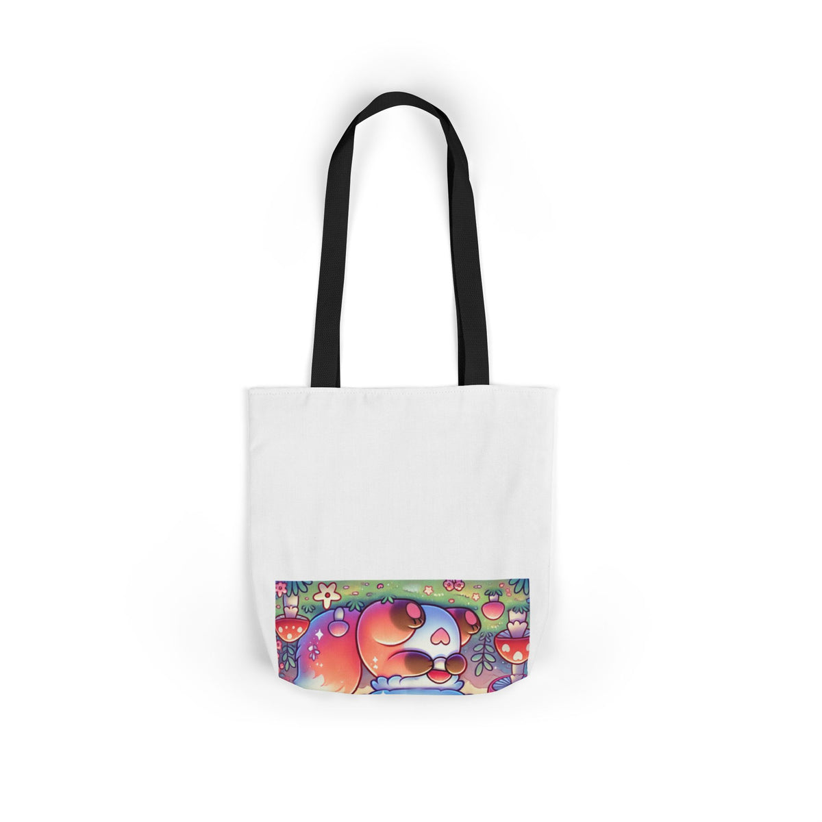 Pastel Woodland Fox Mushroom Kawaii Canvas Tote Bag