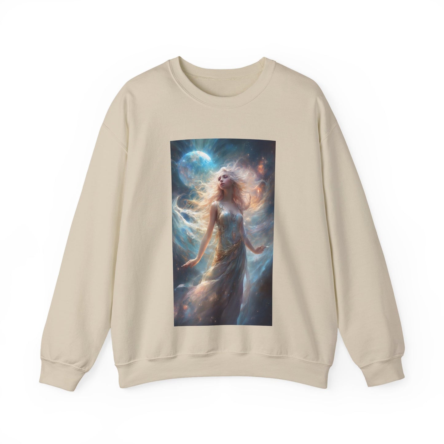 Moonlit Celestial Maiden Fantasy Portrait Sweatshirt