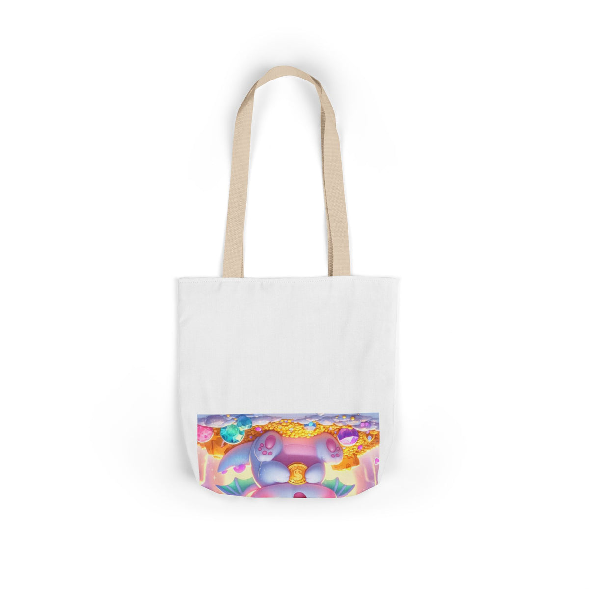 Pastel Treasure Dragon Kawaii Fantasy Canvas Tote Bag