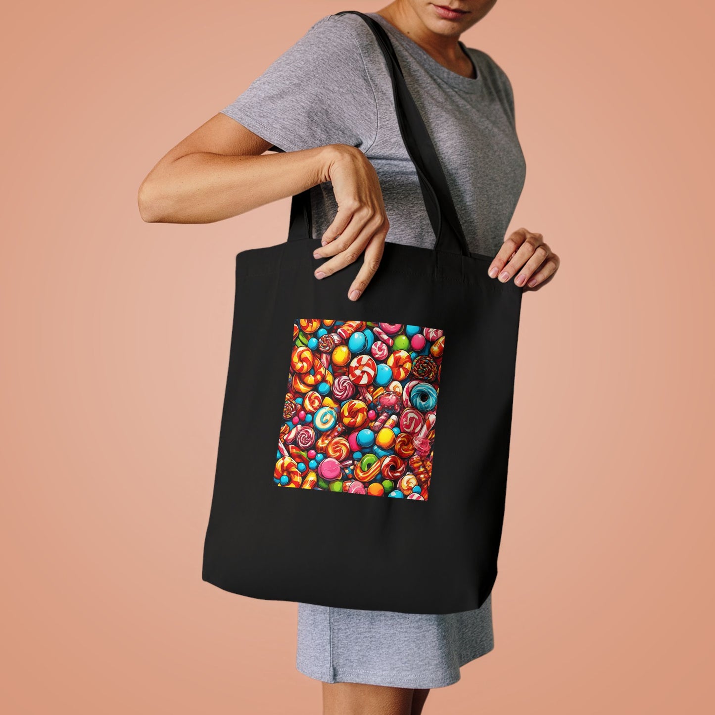 Colorful Candy and Lollipop Pattern Tote Bag
