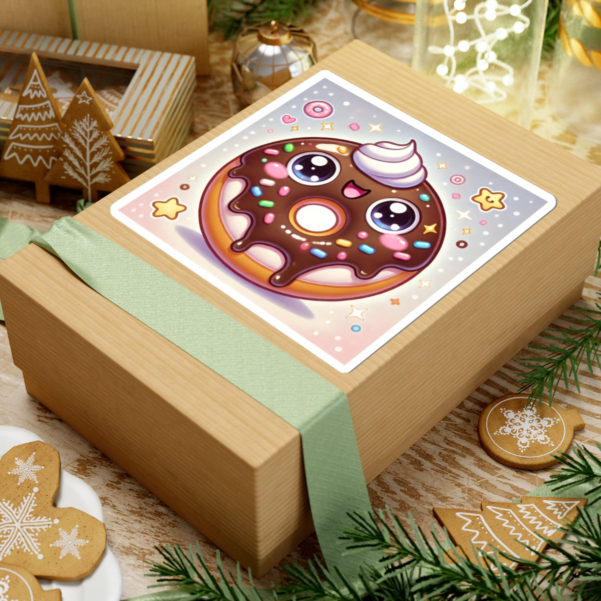 Kawaii Chocolate Donut Cute Dessert Art Sticker