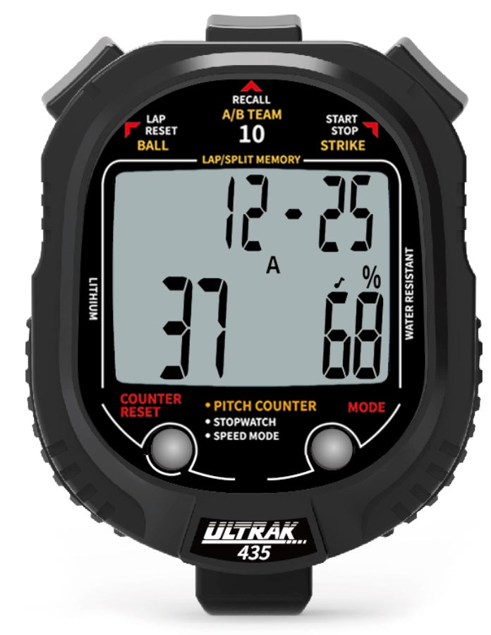 ULTRAK 435 Pitch Counter & Pitch Speed Monitor- 10 Memory Stopwatch