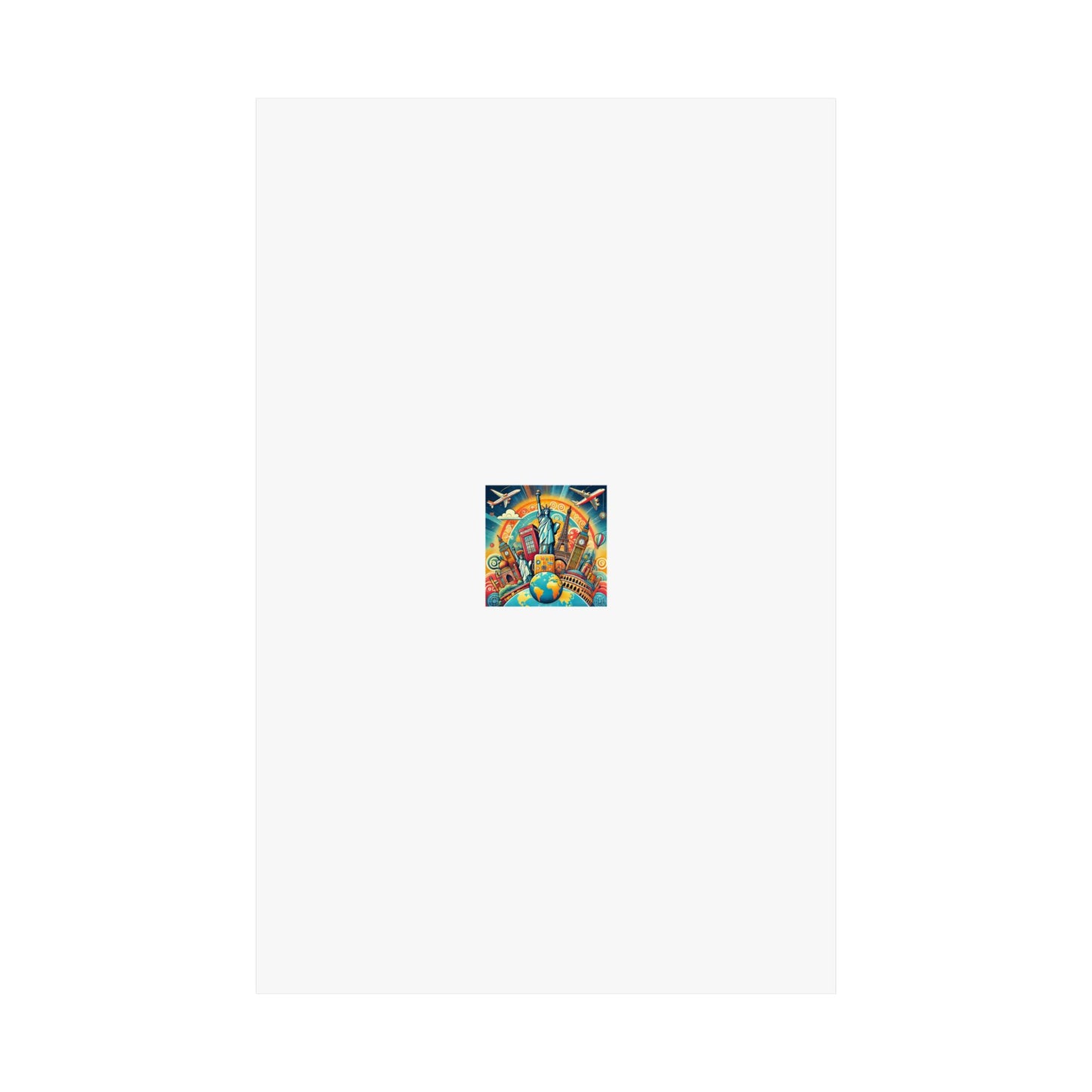 Global Landmark Adventure Collage Colorful Travel Poster